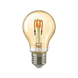 LED Decorative Spiral Filament light bulb CURVED GOLD, 230V, Ø 6cm / L 10.4cm, E27, 4W 2000K 136lm 330°, dimmable