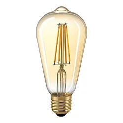 LED Filament light bulb Edison GOLD, 230V, Ø 6.4cm / L 14cm, E27, 4.5W 2500K 420lm 300°, dimmable, gold