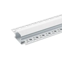 Flush mounted profile 20 - for LED Strips up to 2cm width, rimless, incl. matt cover, length 200cm