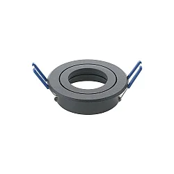 Aluminum Recessed luminaire with quick-change inner ring, incl. GU5.3 socket, IP20, Ø 8.3cm, DA 6.8cm, swiveling 25°, black