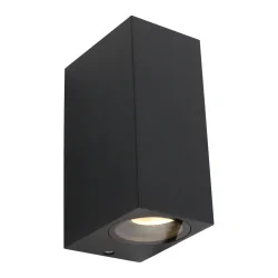 Steinhauer Outdoor wall luminaire LOGAN, 2 flames, GU10, round, black