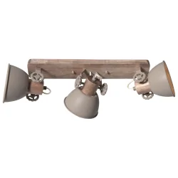 ceiling luminaire GEARWOOD 3 flames E27 IP20, taupe dimmable