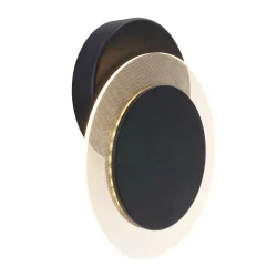 wall and ceiling luminaire LIDO round, adjustable, indirect, perforated IP20, black matt dimmable