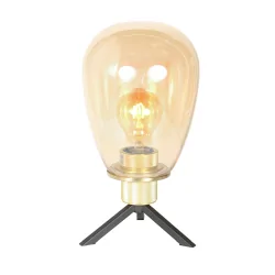 table lamp REFLEXION 1 flame E27 IP20, brass dimmable