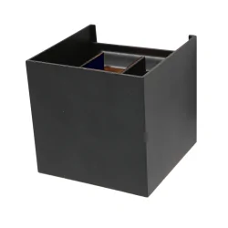 outdoor wall luminaire MURO up / down, cube shape, adjustable IP44, black matt dimmable