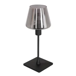 table lamp ANCILLA 1 flame, with switching function, conical E14 IP20, black matt dimmable