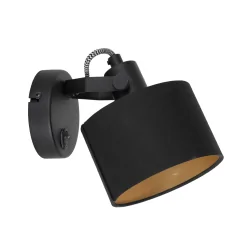wall luminaire ORNOIR 1 flame, with switch, adjustable E14 IP20, black matt dimmable