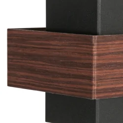 wall luminaire MURO 1 flame, square, with cover G9 IP20, wood dimmable