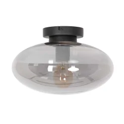 ceiling luminaire REFLEXION oval E27 IP20, smoky colour, black dimmable