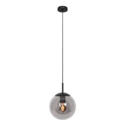 pendant luminaire BOLLIQUE round E27 IP20, amber, brass, black dimmable