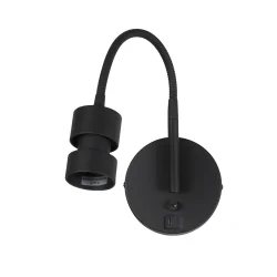 wall luminaire UPROUND 1 flame GU10 IP20, black dimmable
