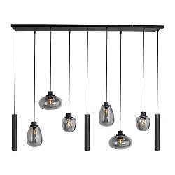 pendant luminaire REFLEXION 9 flames GU10 + E27 IP20, black dimmable