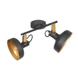 ceiling luminaire PRATO 2 flames E14 IP20, black dimmable