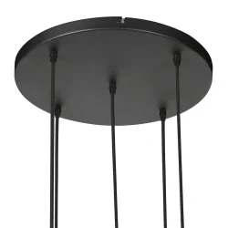 pendant luminaire SILURA 5 flames E27 IP20, black dimmable