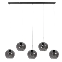 pendant luminaire SFERIO 5 flames E27 IP20, black dimmable