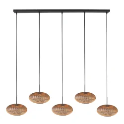 pendant luminaire AURELIO 5 flames E27 IP20, black dimmable