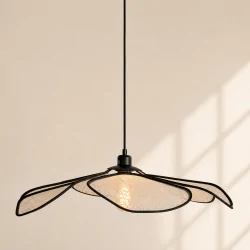 pendant luminaire LUMAFLORA 1 flame E27 IP20, black dimmable