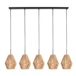 pendant luminaire ROPEX 5 flames E27 IP20, black dimmable