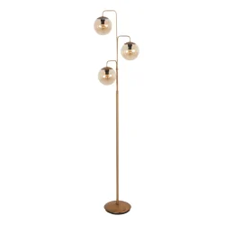floor lamp BOLLIQUE 3 flames E14 IP20, bronze dimmable