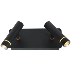 wall luminaire VOLARI 2 flames IP20, black dimmable