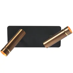 wall luminaire LUMO 2 flames IP20, bronze dimmable