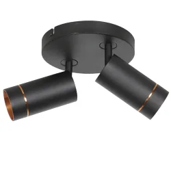 ceiling luminaire DOWNLUME 2 flames GU10 IP20, black dimmable