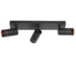ceiling luminaire DOWNLUME 3 flames GU10 IP20, black dimmable