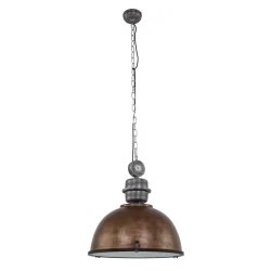 pendant luminaire BIKKEL - Ø 52CM 1 flame, large E27 IP20, brown, pied dimmable