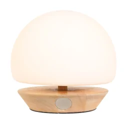 table lamp ANCILLA round, short, with touch dimmer G9 IP20, beech, natural colour dimmable