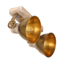 Mexlite Spot GEARWOOD, 2 flames, brown