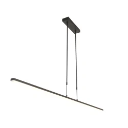 Steinhauer Pendant luminaire ZELENA LED, 3 flames, L:150cm, black