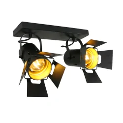 Mexlite Spot CARRÉ, 2 flames, studio spotlight, black