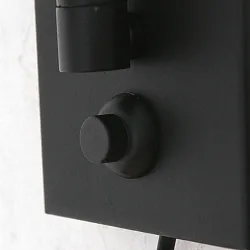 wall luminaire PRESTIGE CHIC cylindrical, with switch, with shade, with jointed arm, with plug E27 IP20, black matt dimmable