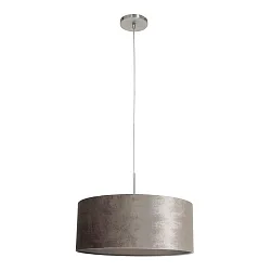 pendant luminaire SPARKLED LIGHT cylindrical, with shade E27 IP20, steel brushed dimmable