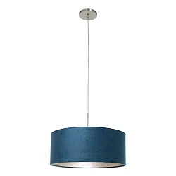pendant luminaire SPARKLED LIGHT cylindrical, with shade E27 IP20, steel brushed dimmable