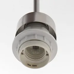 pendant luminaire SPARKLED LIGHT cylindrical, with shade E27 IP20, steel brushed dimmable