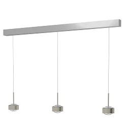 pendant luminaire PUK! PRO 120 MOTION 3 flames IP20, chrome, black matt dimmable