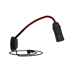 wall luminaire NEO! FLEX HOTEL II (LV) with flex arm, with plug, switchable, focusable IP20, red, black matt dimmable