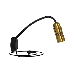 wall luminaire NEO! FLEX HOTEL II (LV) with flex arm, with plug, switchable, focusable IP20, brass, black matt dimmable