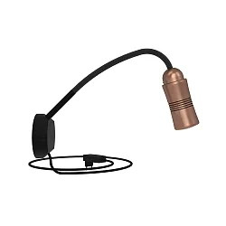 wall luminaire NEO! FLEX HOTEL II (LV) with flex arm, with plug, switchable, focusable IP20, copper, black matt dimmable