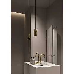 pendant luminaire NEO! SWING (MV) surface-mounted version, focusable IP20, brass, black matt dimmable