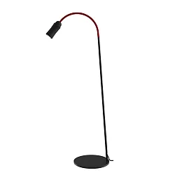 floor lamp NEO! FLOOR (LV) with flex arm, focusable IP20, red, black matt dimmable