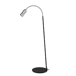 floor lamp NEO! FLOOR (LV) with flex arm, focusable IP20, aluminium, black matt, silver dimmable