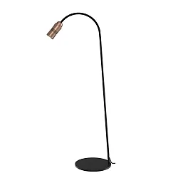 floor lamp NEO! FLOOR (LV) with flex arm, focusable IP20, copper, black matt dimmable