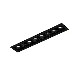 ceiling recessed luminaire LINOO 8.0 8 flames, square IP20, black glossy, black matt