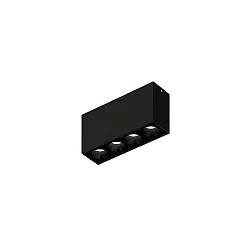 ceiling luminaire LINOO SURFACE 4.0 4 flames, square IP20, black glossy, black matt dimmable