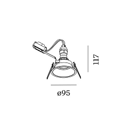 LED Recessed spot DEEP IP44 1.0, 350/500mA, 7/10W 2700K, CRi >90, with standard springs, black