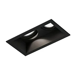 recessed spotlight PLANO 2.0 - LED 2 flames, cardanic swivelling, with wire springs IP20, mat, deep black dimmable