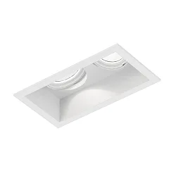 recessed spotlight PLANO 2.0 - LED 2 flames, cardanic swivelling, with wire springs IP20, mat, traffic white dimmable