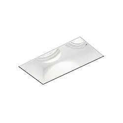 recessed spotlight STRANGE TRIMLESS 2.0 - LED 2 flames, square, flush, cardanic swivelling IP20, mat, traffic white dimmable
